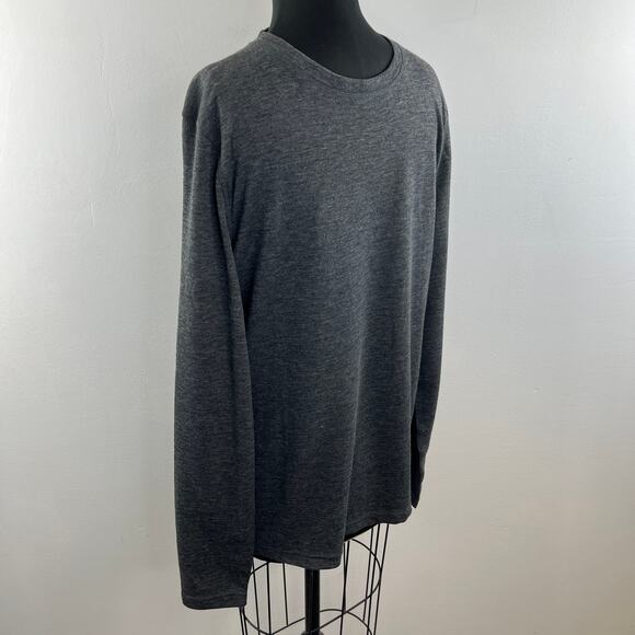 Omni Wool Mens Thermal Base Layer Top Gray Long Sleeve Crewneck Shirt Size L - Picture 5 of 11